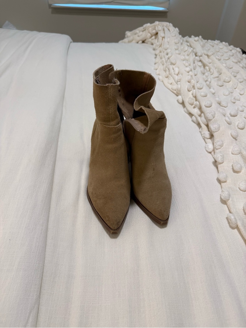 Steve Madden Tan Suede Pointed-Toe Ankle Boots